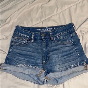 American eagle high rise stretch denim shorts
